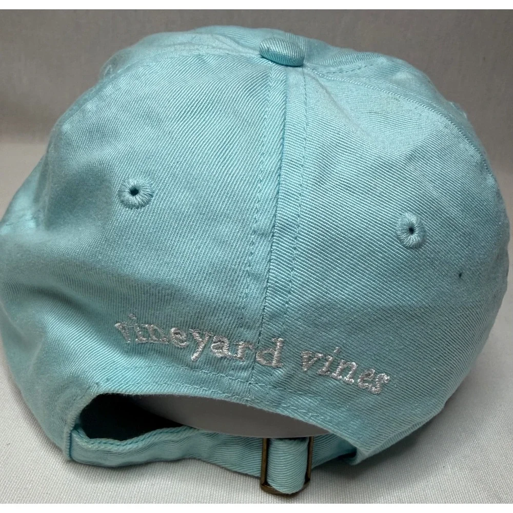 Vineyard Vines Whale Logo Adjustable Baseball Cap Light Blue Cotton Dad Hat